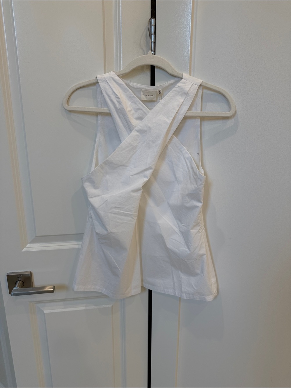 NWT Julia Amory White Cross-Back Sleeveless Top - Women size S
